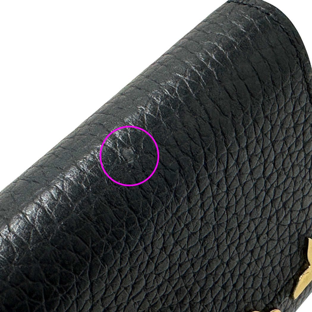 LOUIS VUITTON ルイ・ヴィトン ポルトフォイユ・カプーシーヌコンパクト 三つ折り財布 ノワール M82764 【中古】