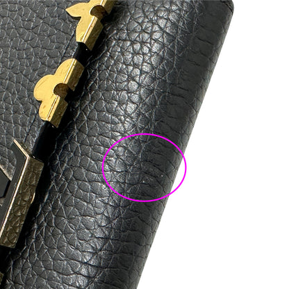 LOUIS VUITTON ルイ・ヴィトン ポルトフォイユ・カプーシーヌコンパクト 三つ折り財布 ノワール M82764 【中古】