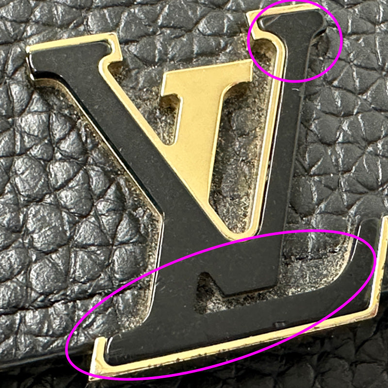 LOUIS VUITTON ルイ・ヴィトン ポルトフォイユ・カプーシーヌコンパクト 三つ折り財布 ノワール M82764 【中古】