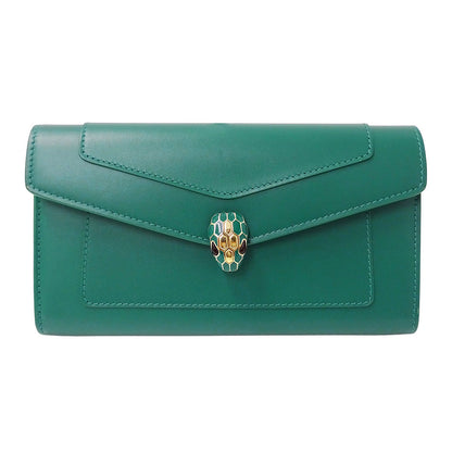 BVLGARI ブルガリ セルペンティ フォーエバー ラージウォレット 長財布 グリーン 294607 カーフ レディース 【中古】