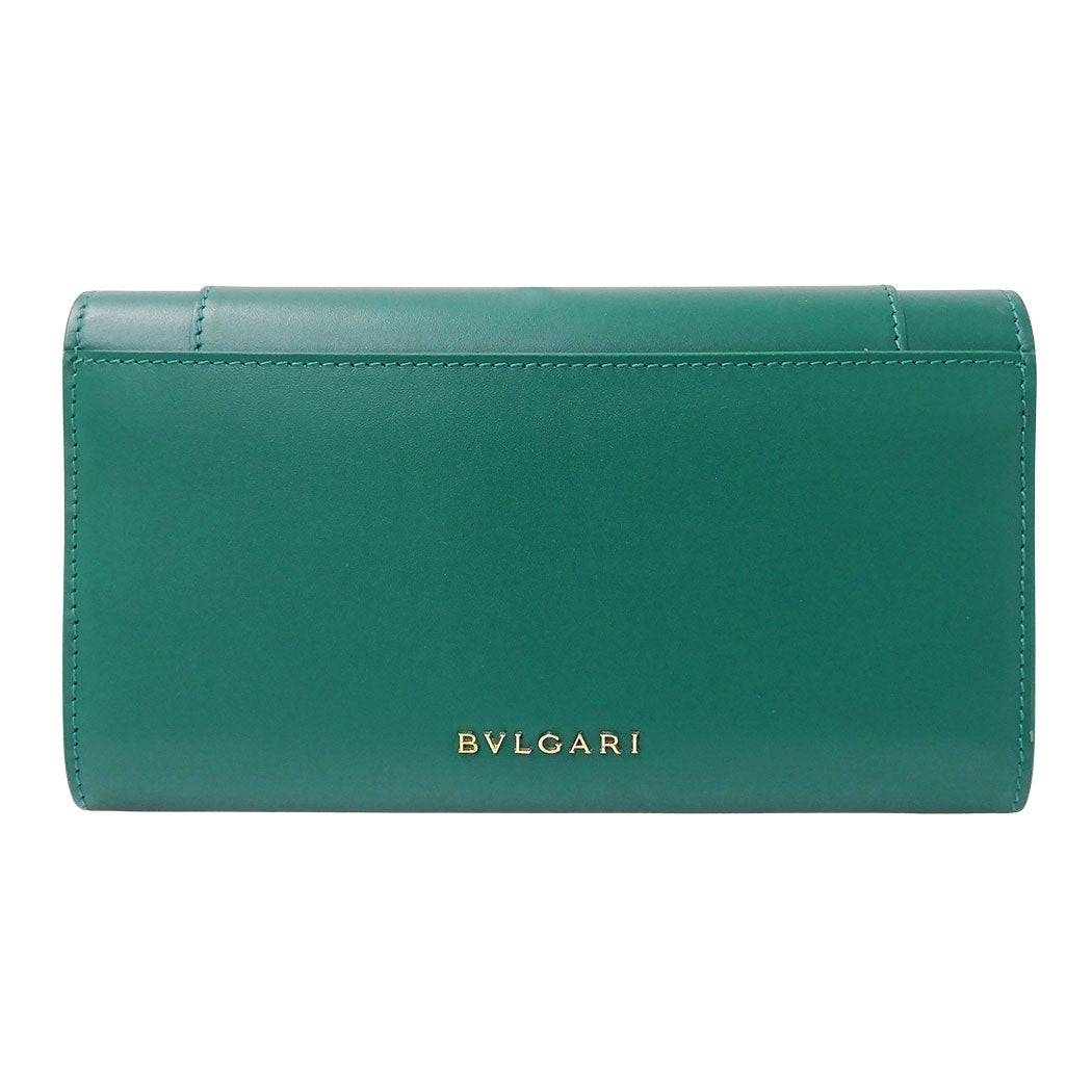 BVLGARI ブルガリ セルペンティ フォーエバー ラージウォレット 長財布 グリーン 294607 カーフ レディース 【中古】