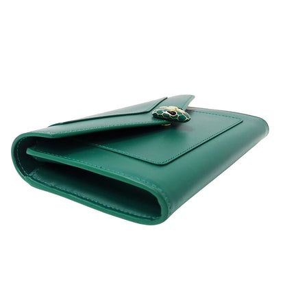 BVLGARI ブルガリ セルペンティ フォーエバー ラージウォレット 長財布 グリーン 294607 カーフ レディース 【中古】