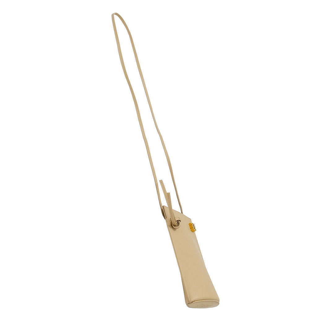 LOEWE ロエベ ダイスポケット ショルダーバッグ アナグラム ベージュ レザー レディース 【中古】