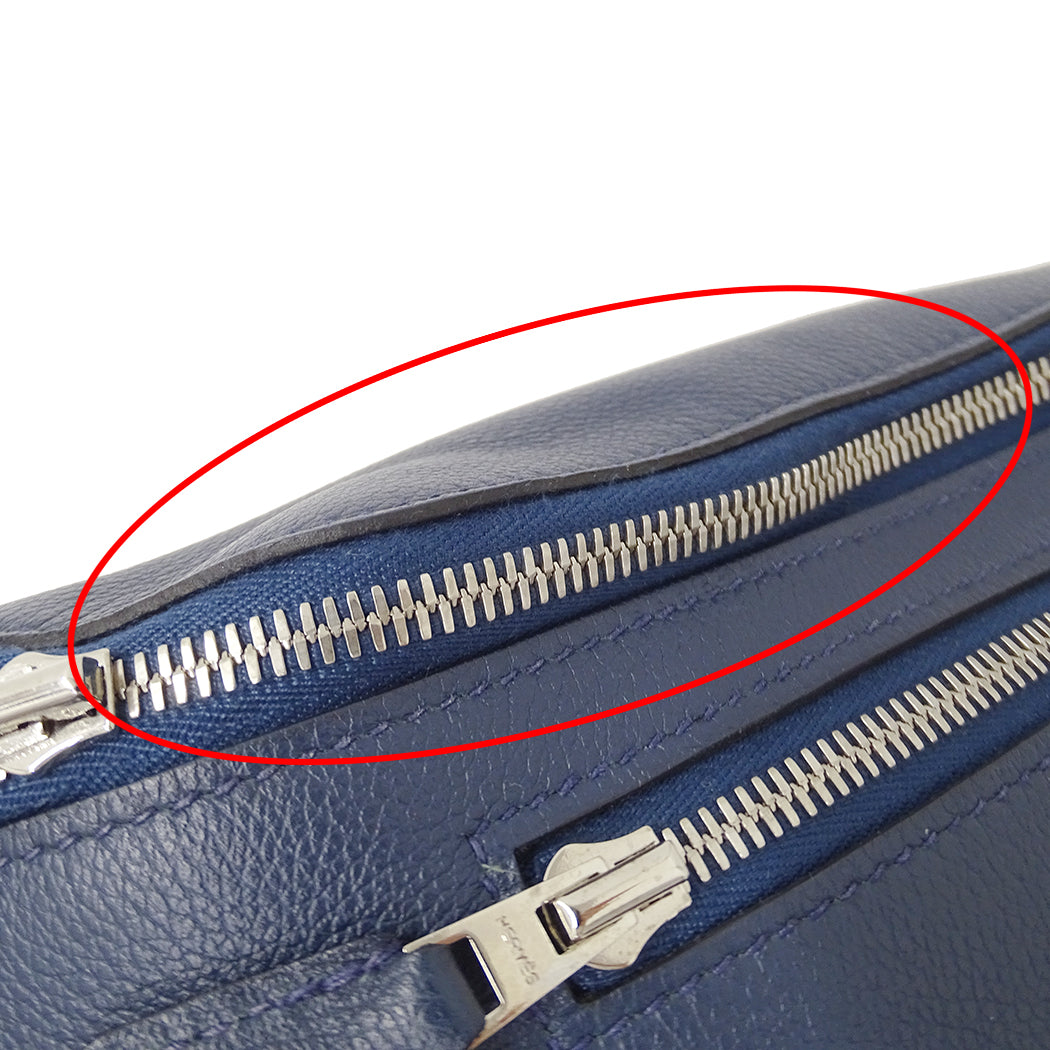 HERMES エルメス シティスライド クロス PM ボディ・ウエストバッグ ネイビー シルバー金具 エバーカラー レディース メンズ 【中古】