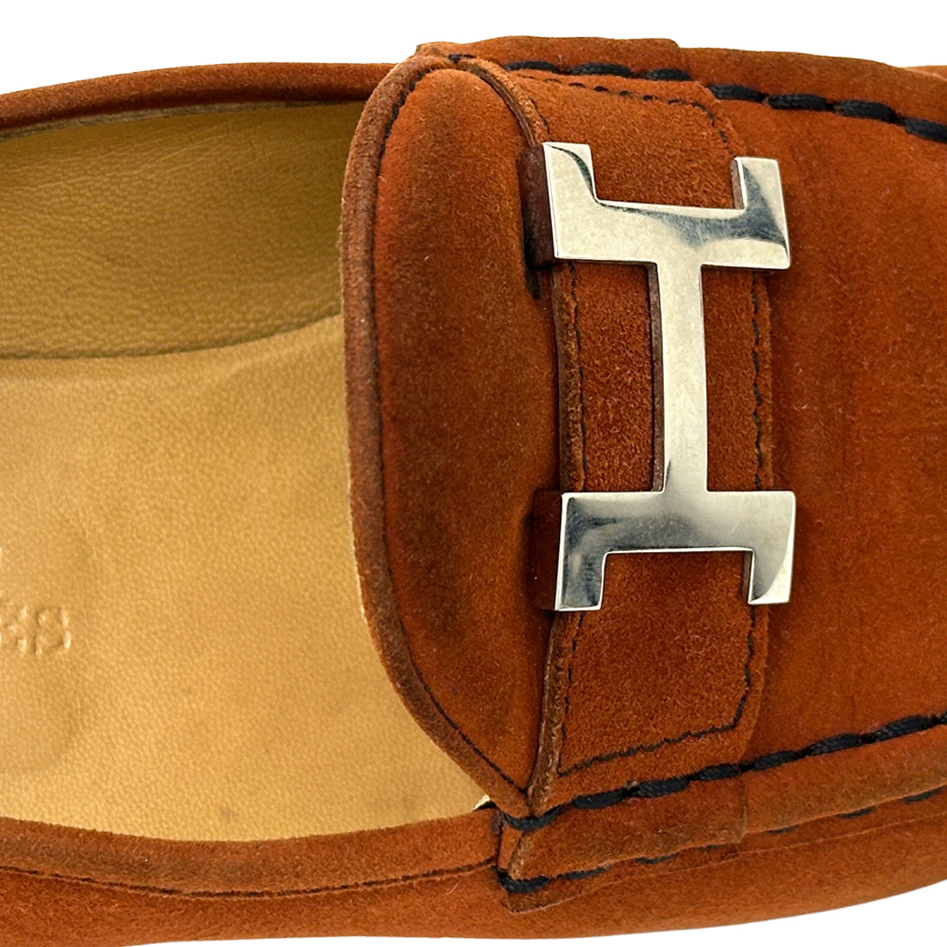 HERMES エルメス ローファー コンスタンス ブラウン シルバー金具 レディース 35 1/2 22.5cm 【中古】