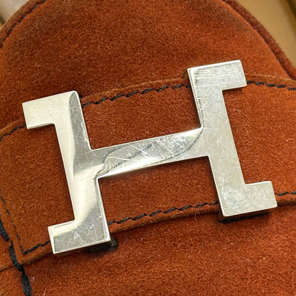 HERMES エルメス ローファー コンスタンス ブラウン シルバー金具 レディース 35 1/2 22.5cm 【中古】