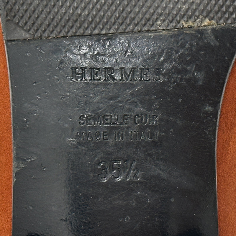 HERMES エルメス ローファー コンスタンス ブラウン シルバー金具 レディース 35 1/2 22.5cm 【中古】