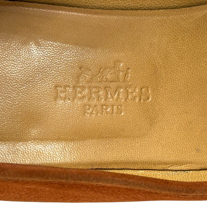 HERMES エルメス ローファー コンスタンス ブラウン シルバー金具 レディース 35 1/2 22.5cm 【中古】