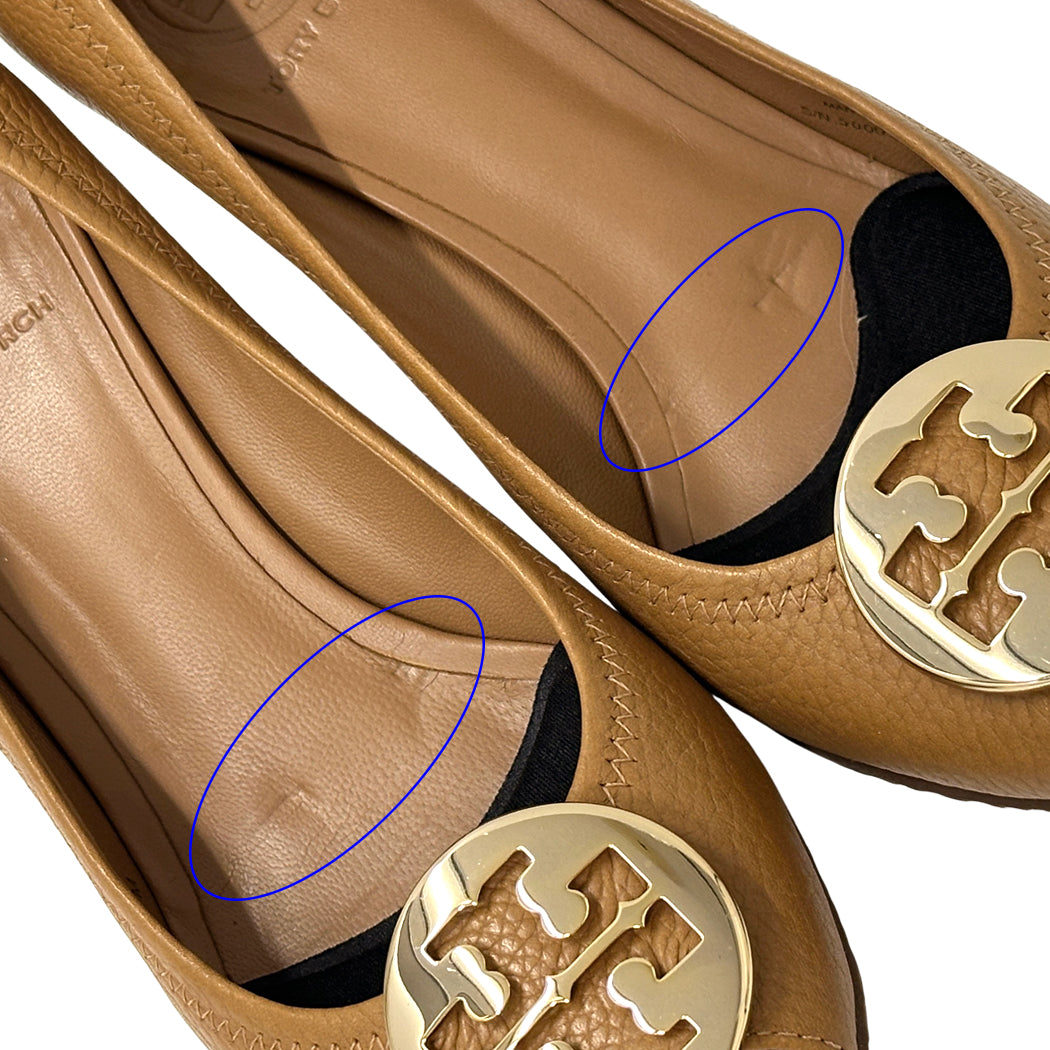 Tory Burch トリーバーチ パンプス ブラウン ゴールド レザー レディース 7M 24cm 【中古】
