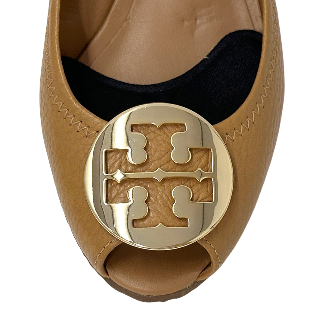 Tory Burch トリーバーチ パンプス ブラウン ゴールド レザー レディース 7M 24cm 【中古】