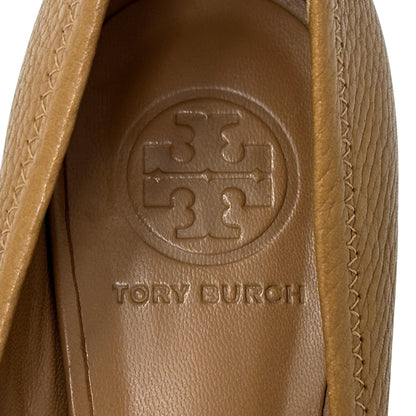 Tory Burch トリーバーチ パンプス ブラウン ゴールド レザー レディース 7M 24cm 【中古】