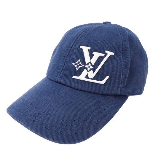 LOUIS VUITTON ルイ・ヴィトン キャップ･LV スマッシュ キャップ マリーヌ ブルー M7606L コットン レディース メンズ 【中古】