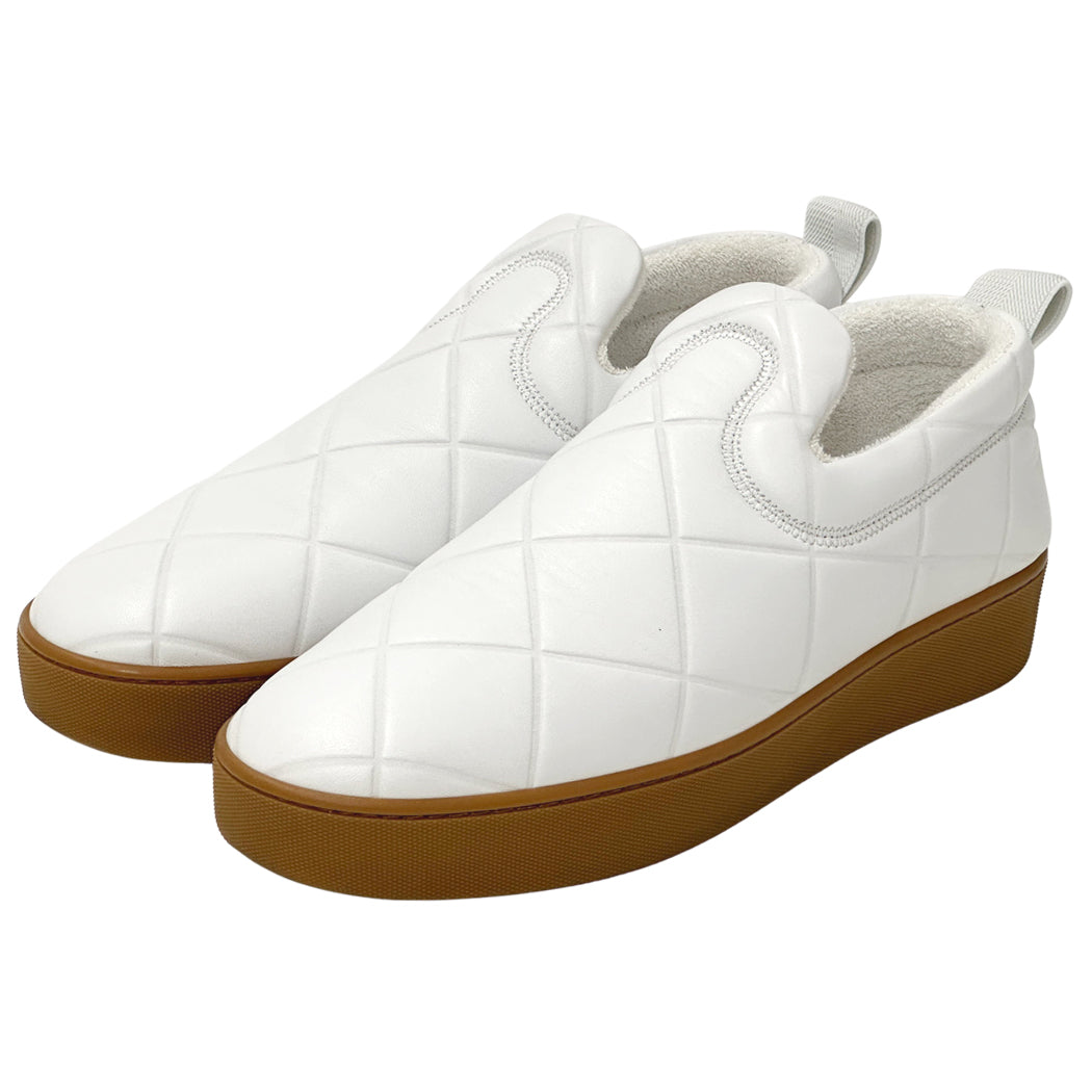 BOTTEGAVENETA ボッテガ・ヴェネタ スニーカー ザ・キルト The Quilt ホワイト レザー メンズ 43 28cm 【中古】