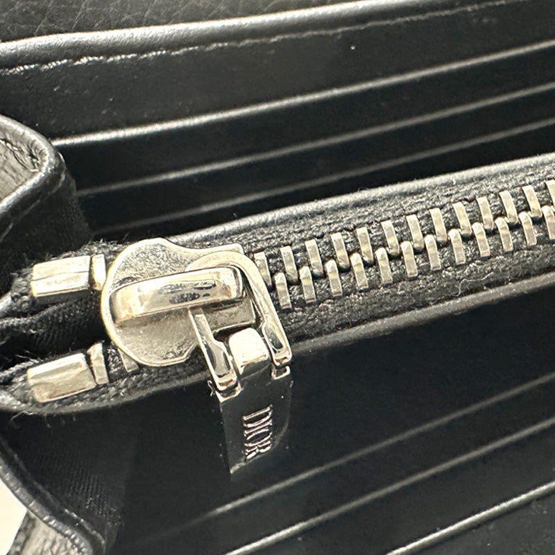 Dior ディオール 長財布 サドル ロング フラップ ブラック キャンバス レディース メンズ 【中古】