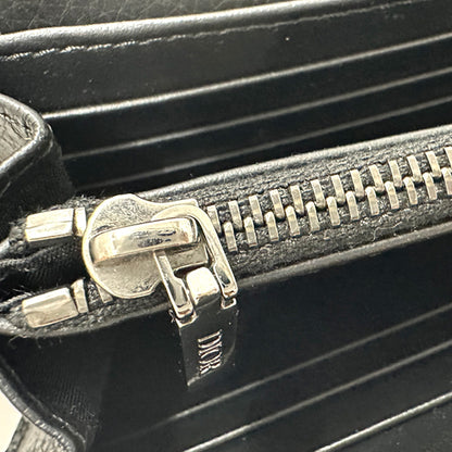 Dior ディオール 長財布 サドル ロング フラップ ブラック キャンバス レディース メンズ 【中古】
