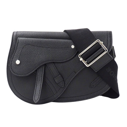 Dior ディオール サドルバッグ ショルダーバッグ ブラック レザー メンズ 【中古】