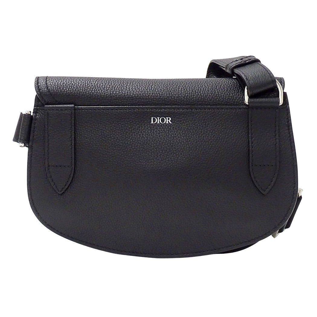 Dior ディオール サドルバッグ ショルダーバッグ ブラック レザー メンズ 【中古】