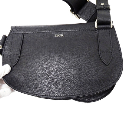 Dior ディオール サドルバッグ ショルダーバッグ ブラック レザー メンズ 【中古】