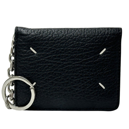 Maison Margiela メゾン マルジェラ カードケース 4ステッチ ブラック レザー レディース メンズ 【中古】