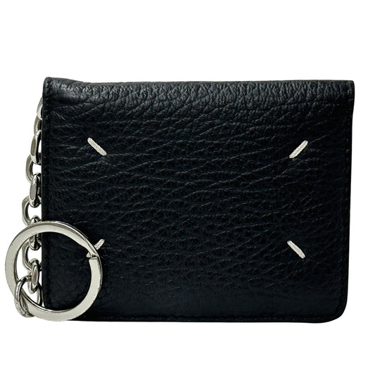 Maison Margiela メゾン マルジェラ カードケース 4ステッチ ブラック レザー レディース メンズ 【中古】