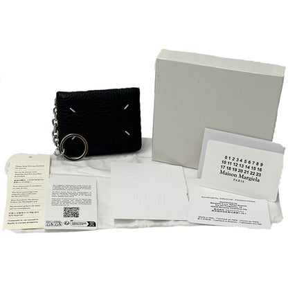 Maison Margiela メゾン マルジェラ カードケース 4ステッチ ブラック レザー レディース メンズ 【中古】
