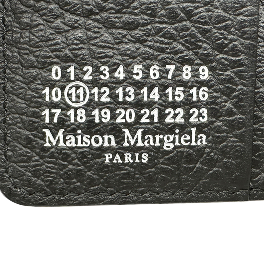 Maison Margiela メゾン マルジェラ カードケース 4ステッチ ブラック レザー レディース メンズ 【中古】