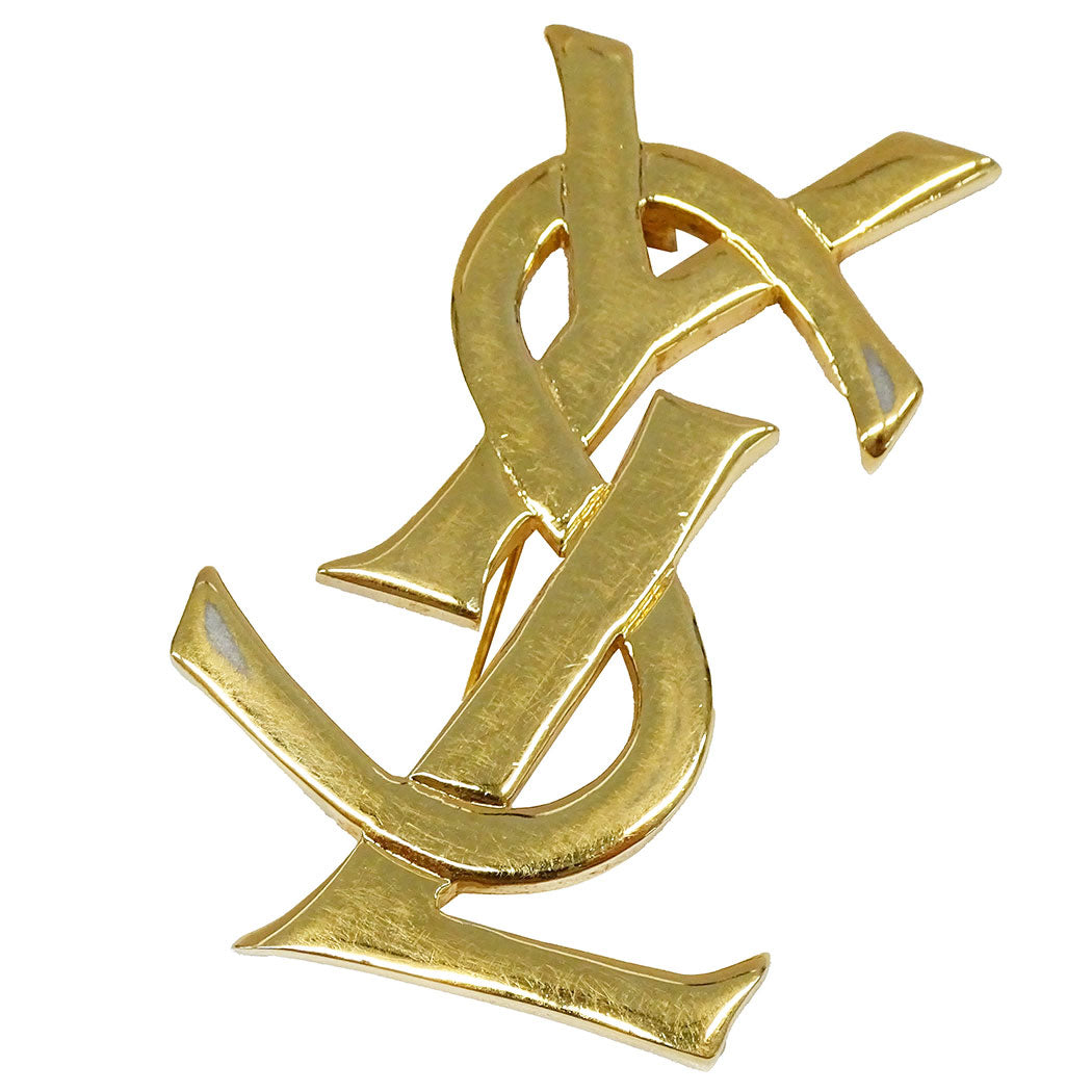 SAINT LAURENT サンローラン ブローチ カサンドラ GP ゴールド レディース 【中古】