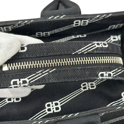 BALENCIAGA バレンシアガ トートバッグ BBモノグラム ブラック キャンバス レディース メンズ 【中古】