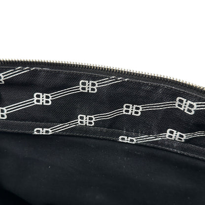 BALENCIAGA バレンシアガ トートバッグ BBモノグラム ブラック キャンバス レディース メンズ 【中古】