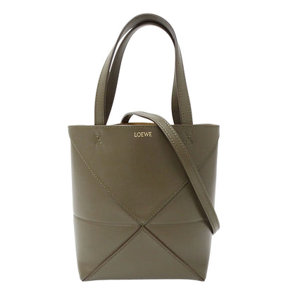 LOEWE ロエベ 2wayバッグ カーキグリーン レザー レディース 【中古】