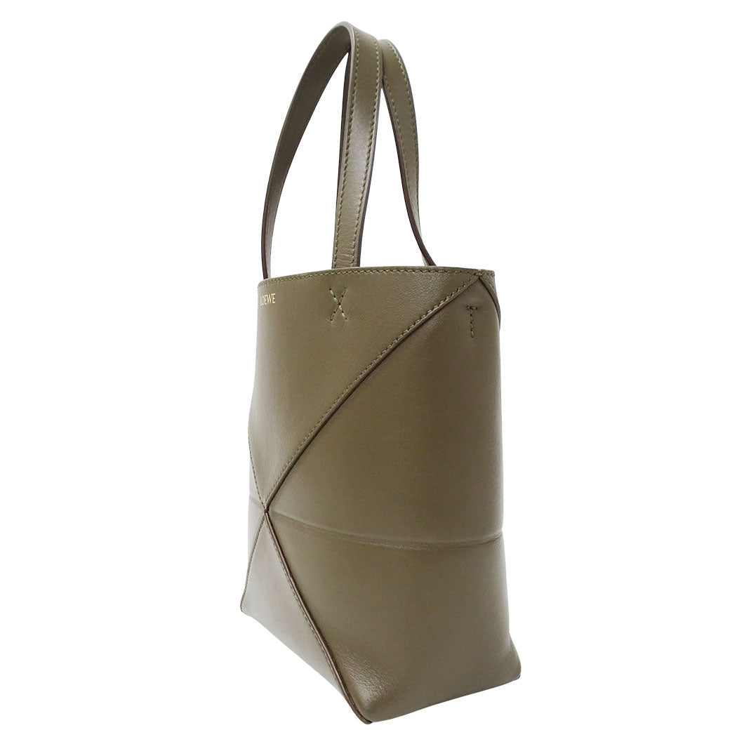 LOEWE ロエベ 2wayバッグ カーキグリーン レザー レディース 【中古】