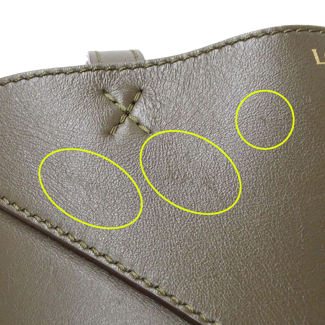 LOEWE ロエベ 2wayバッグ カーキグリーン レザー レディース 【中古】
