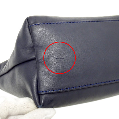 Longchamp ロンシャン 2wayバッグ ネイビー レザー レディース 【中古】