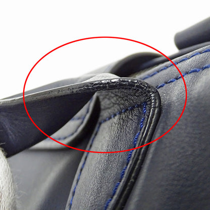 Longchamp ロンシャン 2wayバッグ ネイビー レザー レディース 【中古】