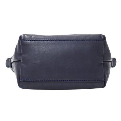 Longchamp ロンシャン 2wayバッグ ネイビー レザー レディース 【中古】
