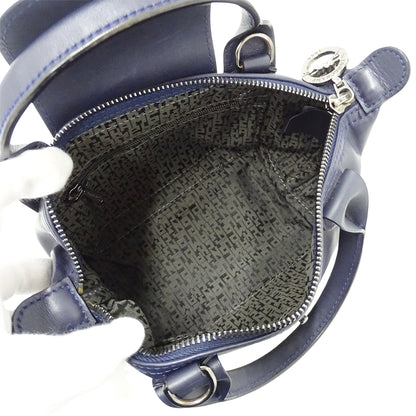 Longchamp ロンシャン 2wayバッグ ネイビー レザー レディース 【中古】