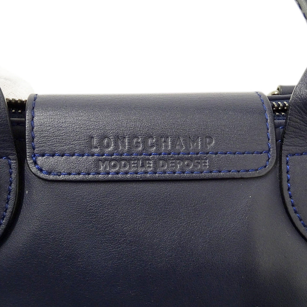 Longchamp ロンシャン 2wayバッグ ネイビー レザー レディース 【中古】