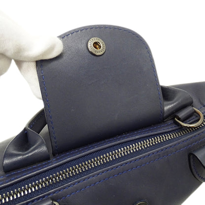 Longchamp ロンシャン 2wayバッグ ネイビー レザー レディース 【中古】