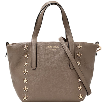 JIMMY CHOO ジミーチュウ 2wayバッグ スーパーノヴァ グレージュ レザー レディース 【中古】