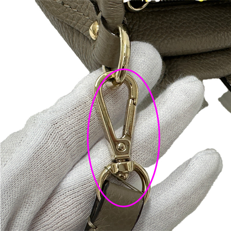 JIMMY CHOO ジミーチュウ 2wayバッグ スーパーノヴァ グレージュ レザー レディース 【中古】