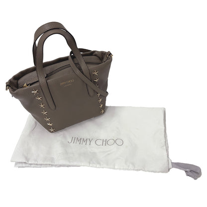 JIMMY CHOO ジミーチュウ 2wayバッグ スーパーノヴァ グレージュ レザー レディース 【中古】