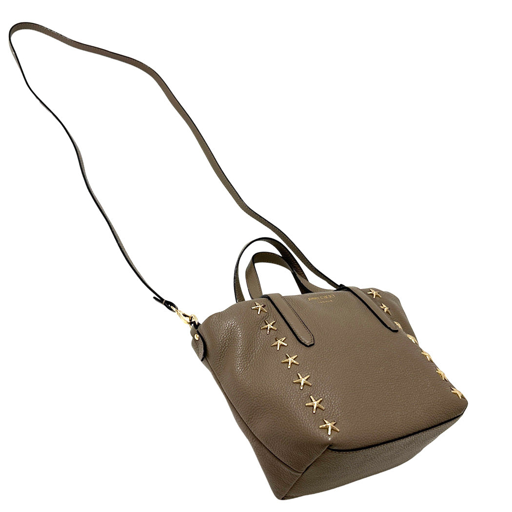 JIMMY CHOO ジミーチュウ 2wayバッグ スーパーノヴァ グレージュ レザー レディース 【中古】