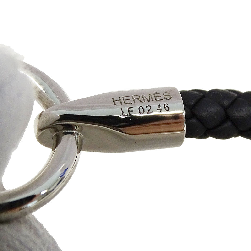 HERMES エルメス グレナン ブレスレット レザー ブラック シルバー金具 レディース 【中古】