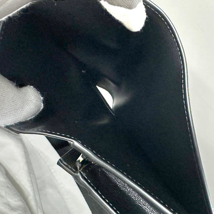 CELINE セリーヌ 二つ折り財布 トリオンフ ブラック ゴールド金具 レザー レディース 【中古】