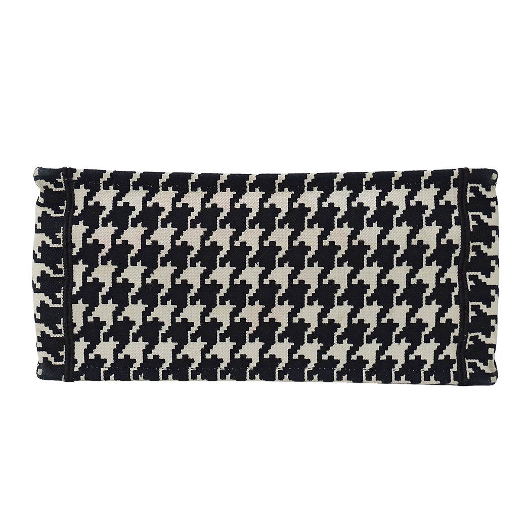 Dior ディオール ブックトート ミディアム トートバッグ ブラック ホワイト キャンバス レディース 【中古】