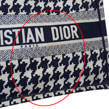 Dior ディオール ブックトート ミディアム トートバッグ ブラック ホワイト キャンバス レディース 【中古】