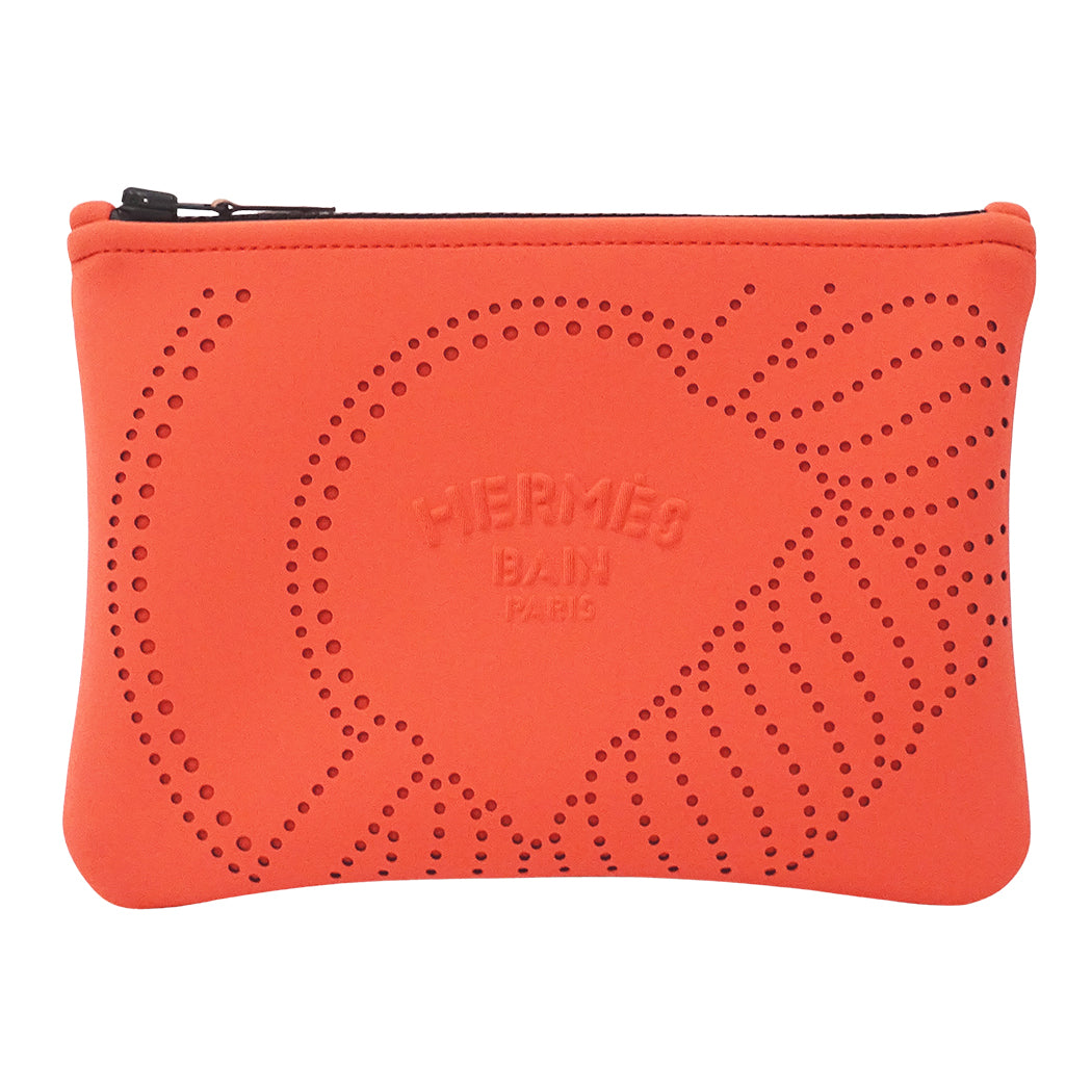HERMES エルメス ネオバンカノエ PM ポーチ オレンジ レッド系 レディース 【中古】