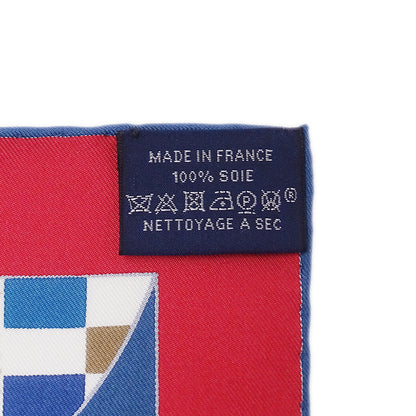 HERMES エルメス Balade Ecossaise スコットランドのバラード スカーフ カレ 90 ブルー シルク レディース 【中古】
