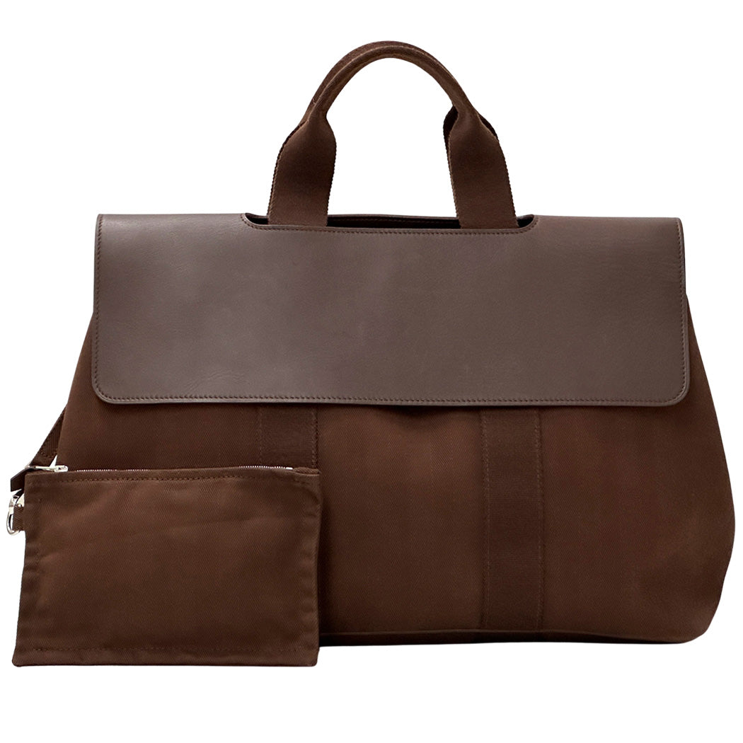 HERMES エルメス ヴァルパライソMM ハンドバッグ ブラウン トワルシェブロン ヴォースイフト レディース 【中古】