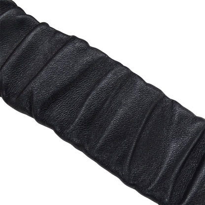 CHANEL シャネル ベルト ギャザー ブラック シャンパンゴールド メタル ラムスキン ラインストーン レディース B24V【中古】